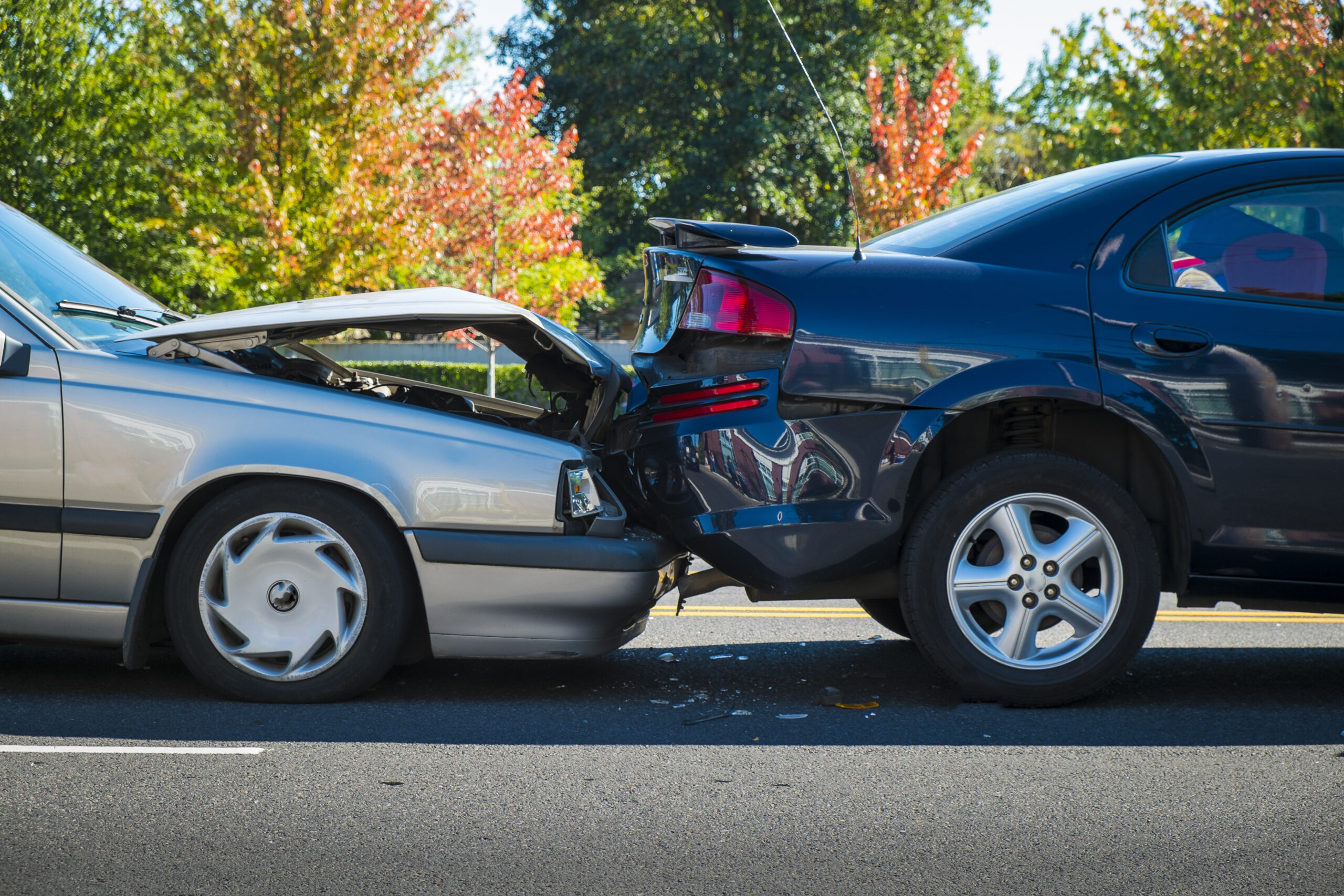 car crash involving two cars