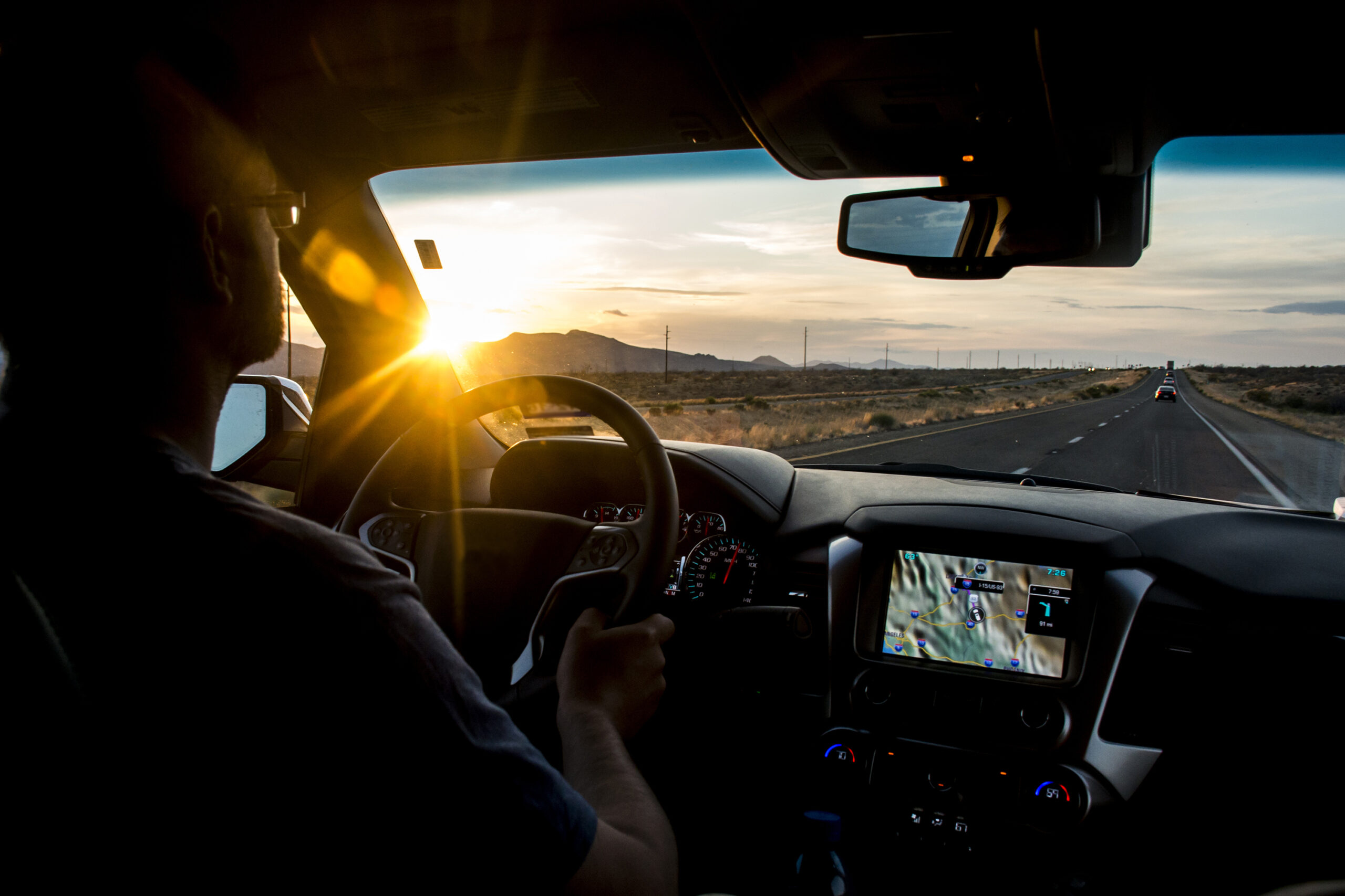 Safe driving in Las Vegas traffic, avoiding common car accident causes.